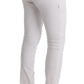 Chic White Slim Fit Cotton Pants