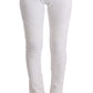 Chic White Slim Fit Cotton Trousers