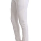 Chic White Slim Fit Cotton Trousers