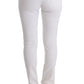 Chic White Slim Fit Cotton Trousers