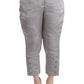 Chic Gray Cropped Silk Pants