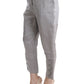 Chic Gray Cropped Silk Pants