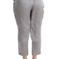 Chic Gray Cropped Silk Pants