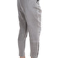 Chic Gray Cropped Silk Pants