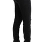 Chic Slim Fit Black Cotton Jeans