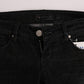 Chic Slim Fit Black Cotton Jeans