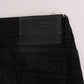 Chic Slim Fit Black Cotton Jeans