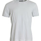 White Cotton Round Neck Short Sleeve T-shirt