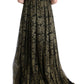 Sunflower Lace Crystal Maxi Shift Dress