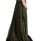 Sunflower Lace Crystal Maxi Shift Dress