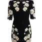 Black Floral Lace Chamomile Embroidered Dress