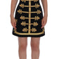 Elegant Black A-Line Sleeveless Dress with Gold Details