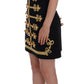 Elegant Black A-Line Sleeveless Dress with Gold Details