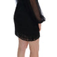 Elegant Black Lace Heart Applique Shift Dress