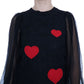 Elegant Black Lace Heart Applique Shift Dress