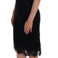 Elegant Black Knee-Length Sheath Dress