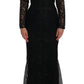 Elegant Full Length Black Sheath Maxi Dress