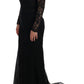 Elegant Full Length Black Sheath Maxi Dress