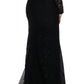 Elegant Full Length Black Sheath Maxi Dress