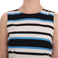 Elegant Sleeveless Striped Silk Shift Dress