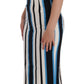 Chic Striped Silk Sheath Dress