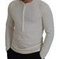 Beige Cotton Linen Long Sleeves Pullover Sweater