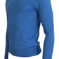 Blue Wool Long Sleeves Crewneck Pullover Sweater