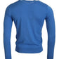 Blue Wool Long Sleeves Crewneck Pullover Sweater