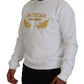 White Embroidered Crewneck Sweatshirt Sweater