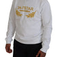 White Embroidered Crewneck Sweatshirt Sweater