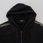 Black Embellished Full Zip Hooded Sweater