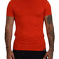 Orange Modal Short Sleeves Crewneck T-shirt