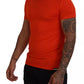 Orange Modal Short Sleeves Crewneck T-shirt