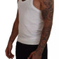 White Cotton Linen Sleeveless Tank T-shirt