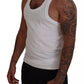 White Cotton Linen Sleeveless Tank T-shirt