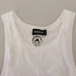 White Cotton Linen Sleeveless Tank T-shirt