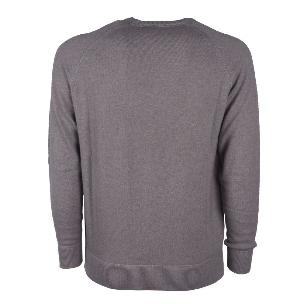 Elegant Gray Cashmere Crew Neck Sweater