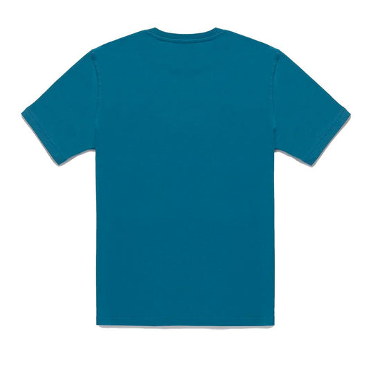 Chic Light Blue Cotton Tee with Chest Logo