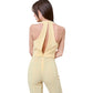 Radiant Canary Yellow Stretch Jumpsuit Dress