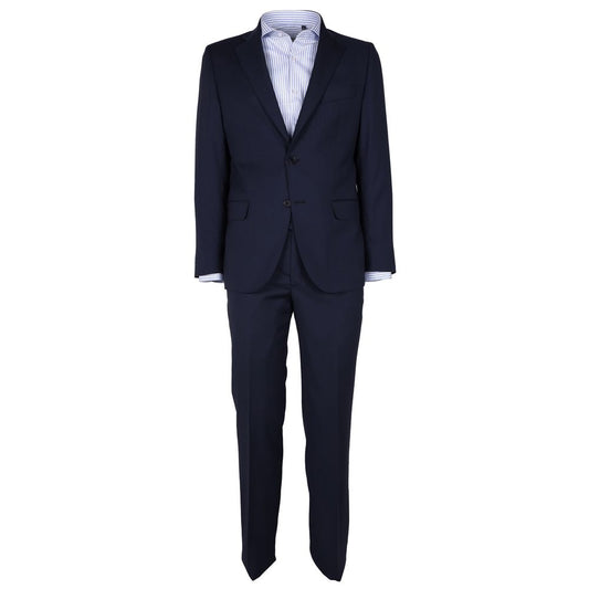 Blue Virgin Wool Mens Suit