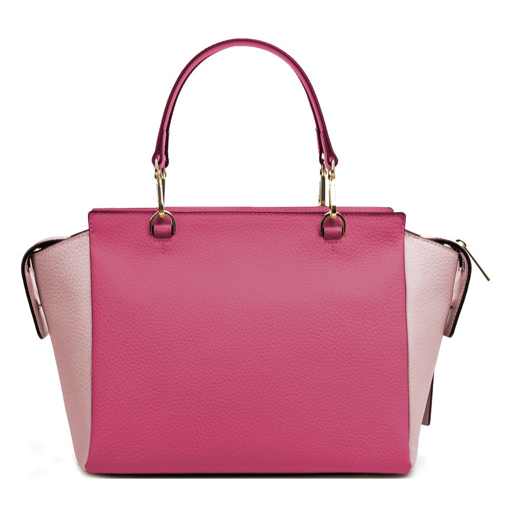 Elegant Fuchsia Textured Calfskin Handbag