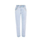 Light Blue Cotton Women High-Waisted Jeans