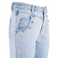 Light Blue Cotton Women High-Waisted Jeans