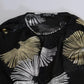 Gold Silver Silk Jacquard See Through Top Blouse