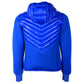 Chic Blue Nylon Down Jacket with Stretch Sleeves