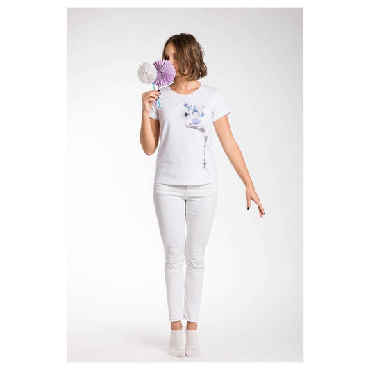 Elegant White Stretch Viscose Tee