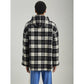 Black Cashmere Men Sweater with Checked Pattern