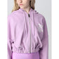 "Purple Cotton Women Sweater With Zip Closure"