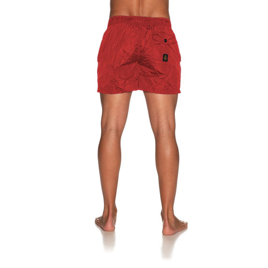 Red Nylon Men's Swim Short