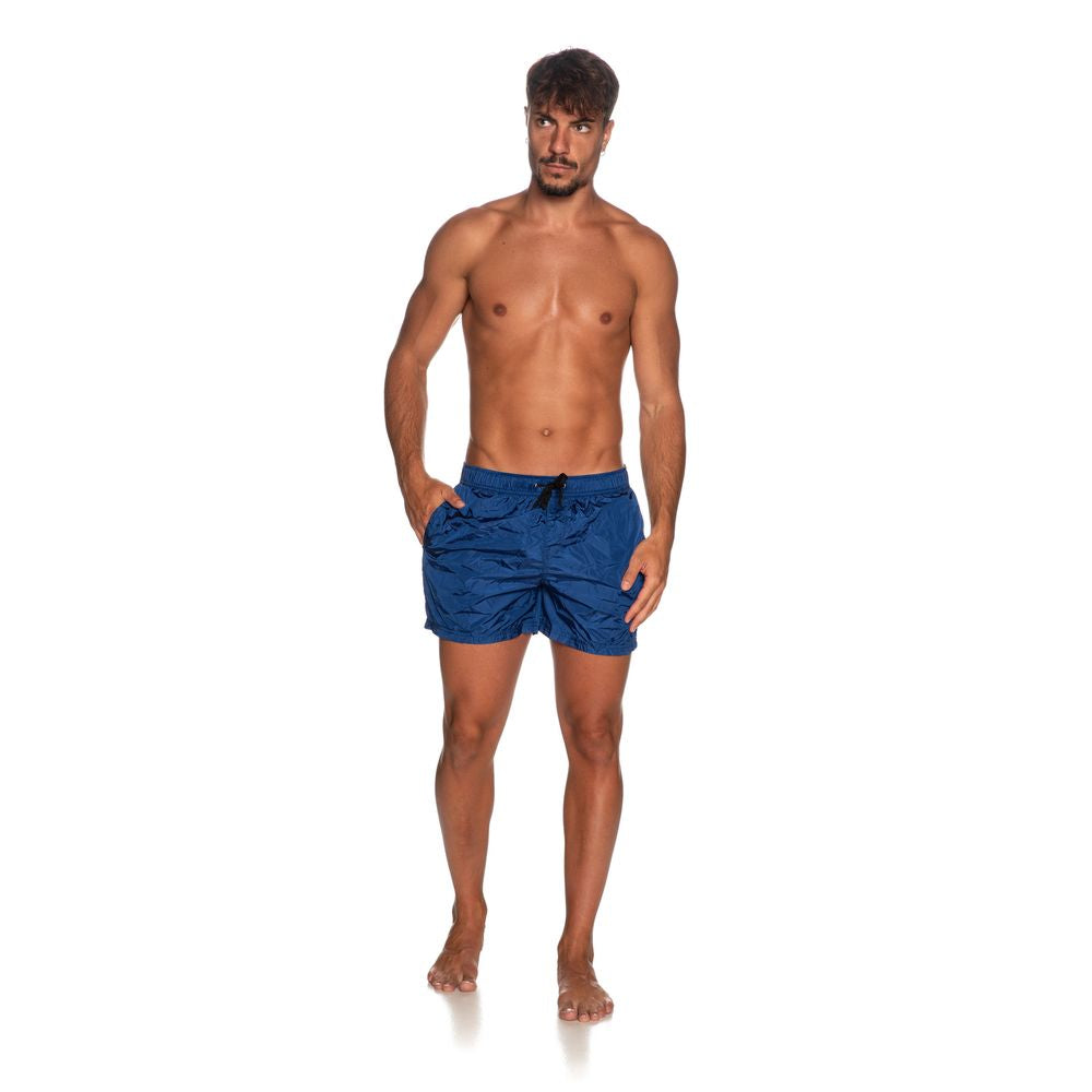 Blue Nylon Men's Swim Short